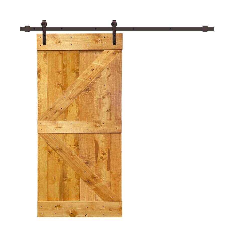 Stained Wood Sliding Barn Door with Hardware Kit K375