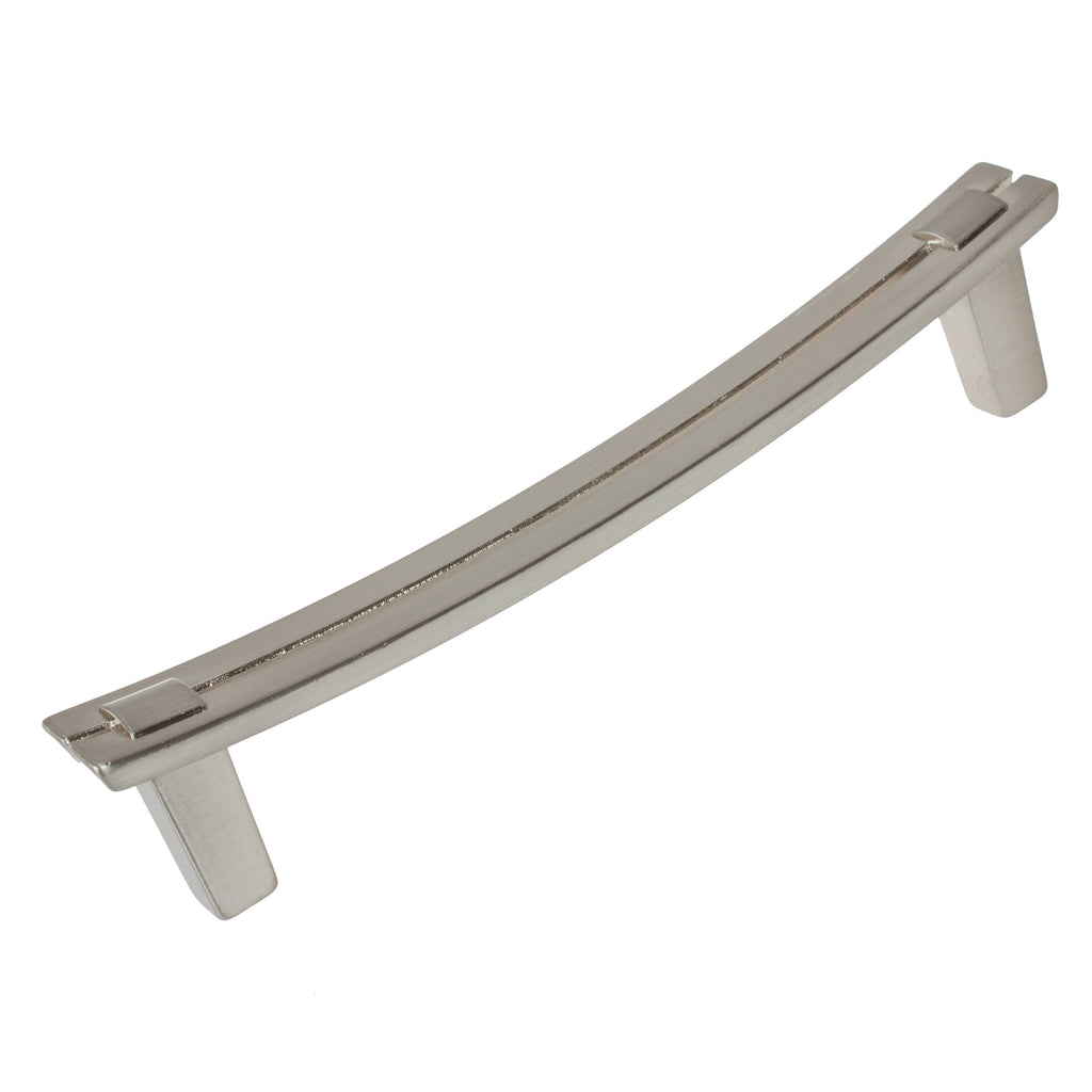 5-Inch Curved Double Bar Satin Nickel Cabinet Pulls S419615