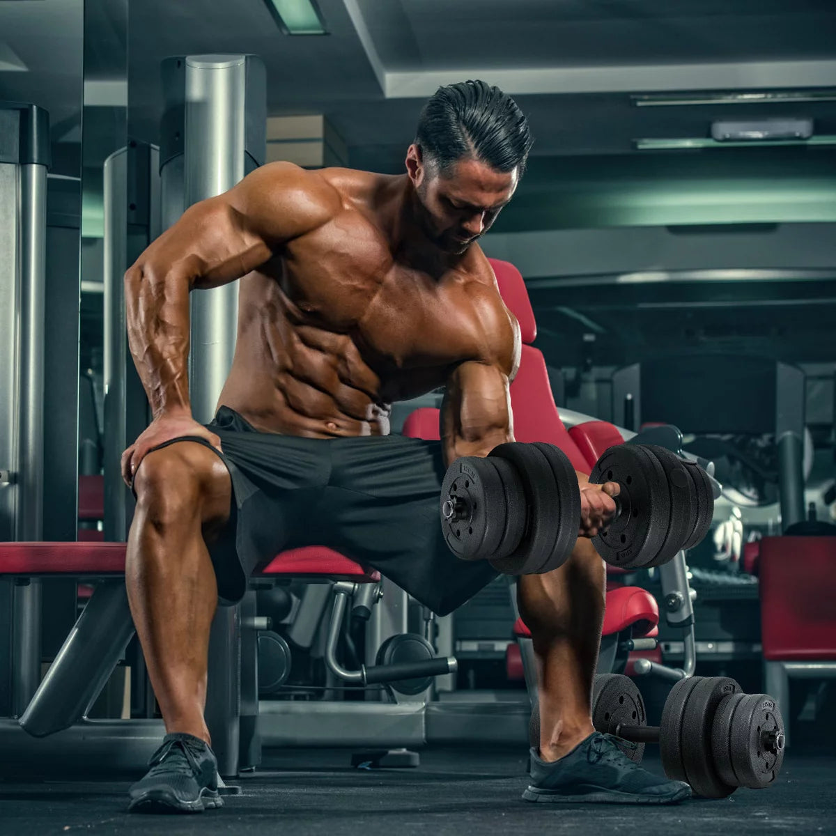 66 LB Dumbbell Weight Set with 16 Adjustable Plates A212647