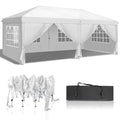 10'x20' Pop Up Canopy Tent with 6 Removable Sidewalls White M43876