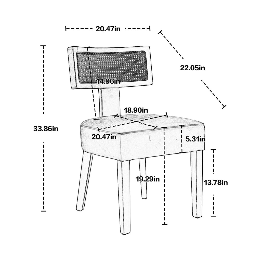 Upholstered Linen Dining Chairs Set of 6 J395020