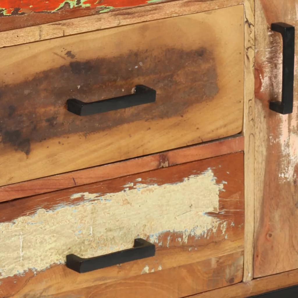 Reclaimed Wood Sideboard with Door Cabinet and 3 Storage Drawers E620720