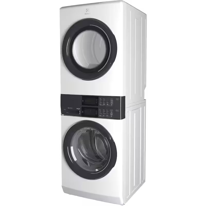 White Stacked Washer and Gas Dryer Laundry Tower A654098
