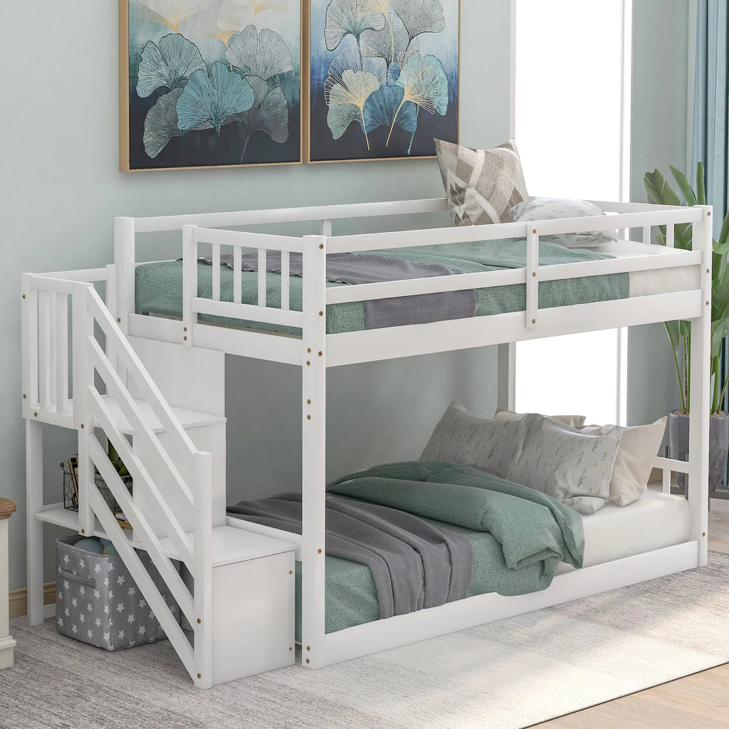 White Twin Loft Bed N454