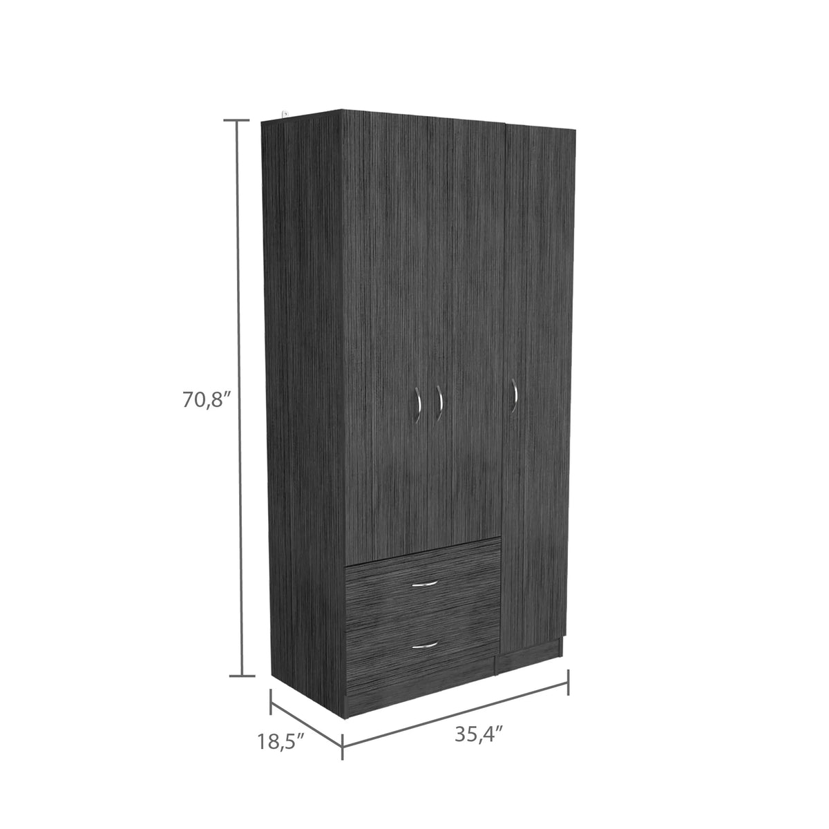 Wengue 3 Door Manufactured Wood Armoire K334
