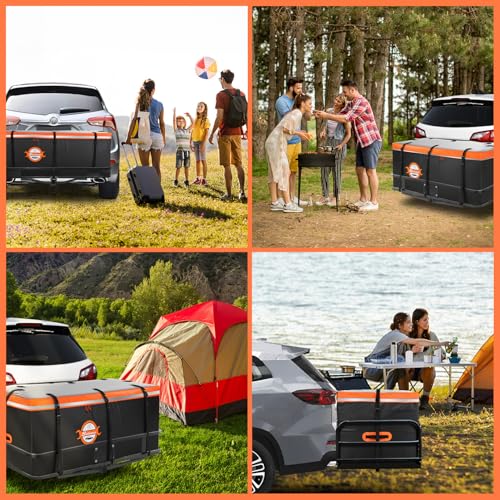 Waterproof 20 Cubic Feet Hitch Cargo Carrier Bag with 8 Straps Y653