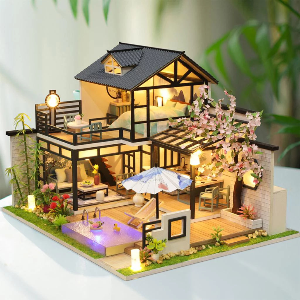 DIY Wooden Dollhouse with Furniture O3098
