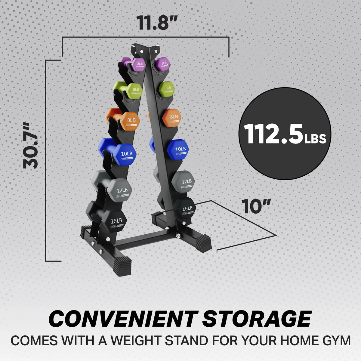 Neoprene Dumbbell Weight Set with Rack P8961