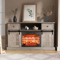 Gray TV Stand with Electric Fireplace X840
