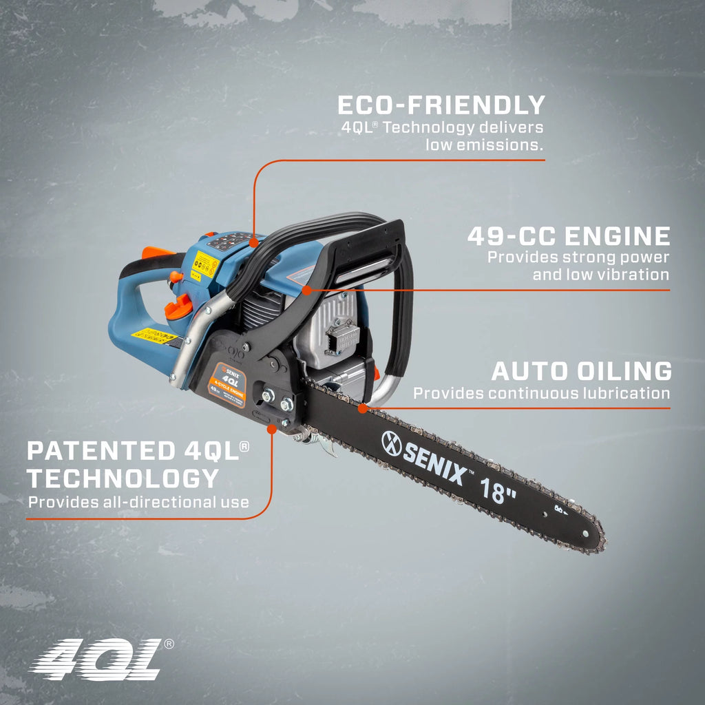 49 cc 4-Cycle Gas Powered 18-Inch Chainsaw O986487