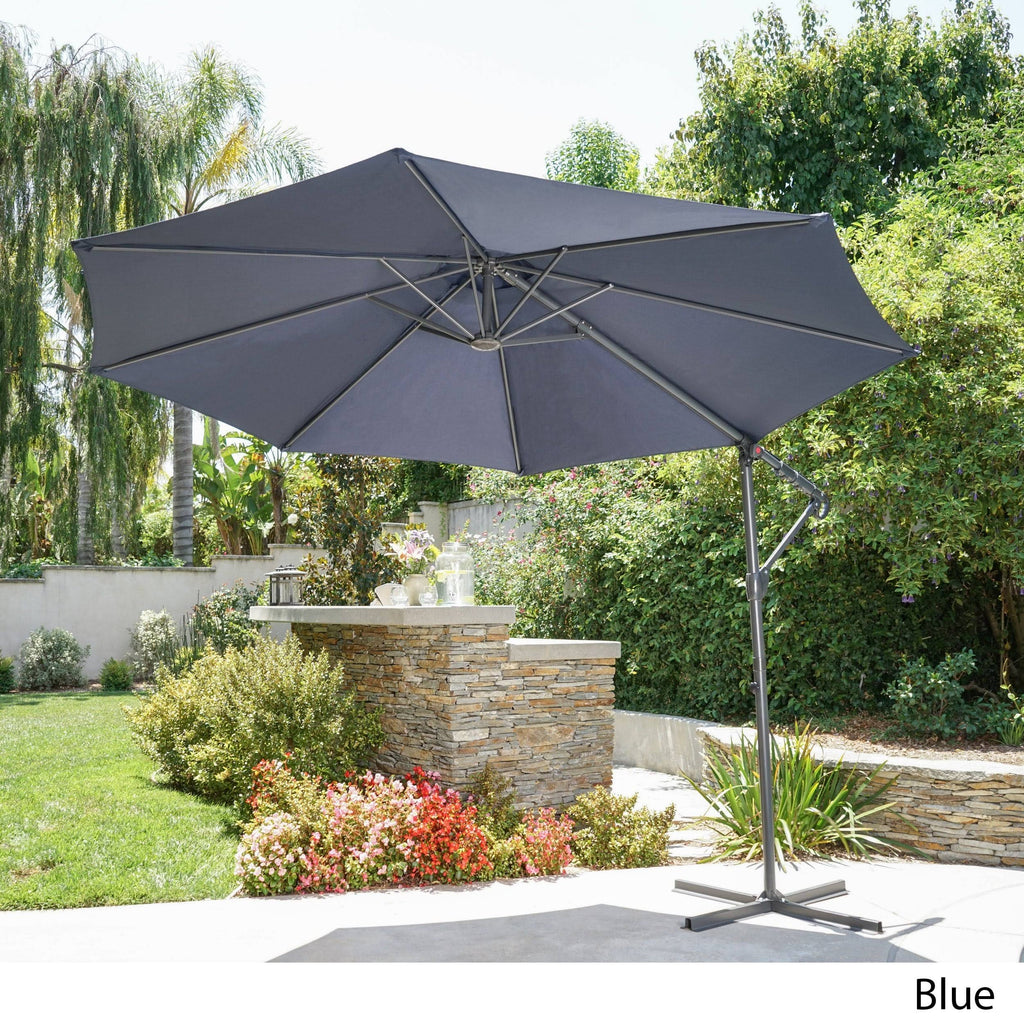 9.5-Foot Steel Canopy Umbrella with Base D470258