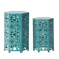 12 Inch and 14 Inch Iron Side Table Set U414