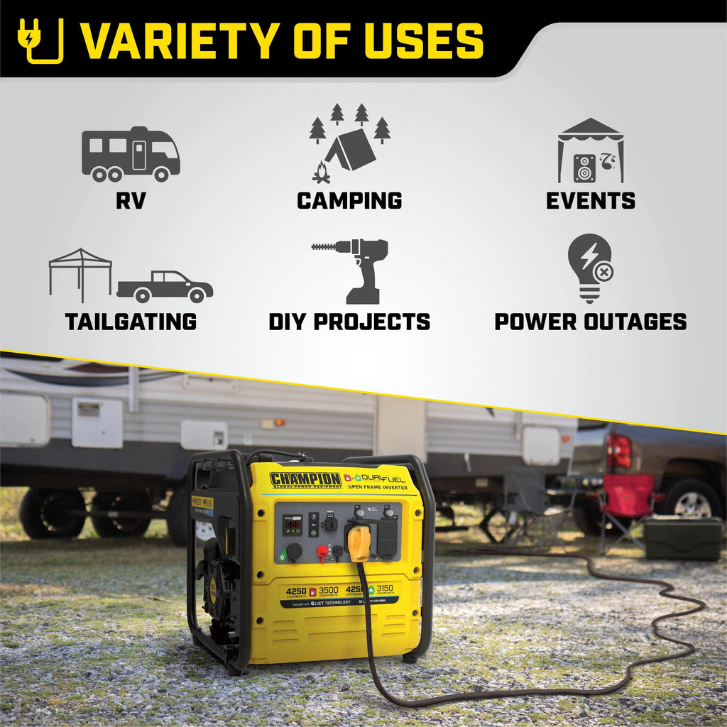 4250-Watt Dual Fuel Open Frame Inverter Generator L69910