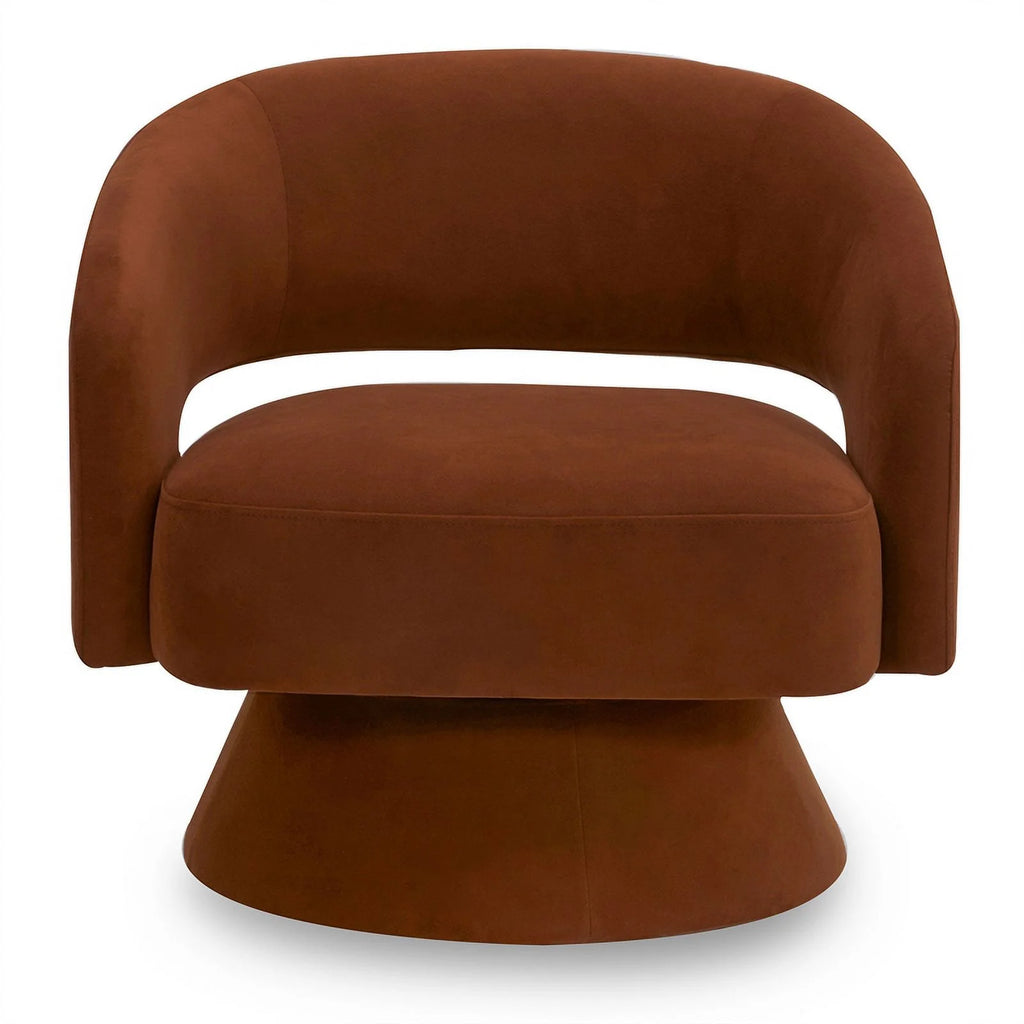 Orange Fabric Swivel Accent Chair T645984