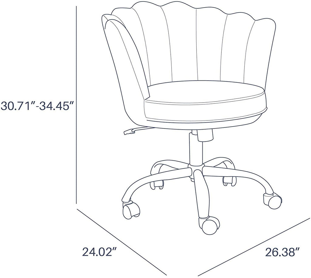 Blue Velvet Upholstered Swivel Office Chair Z66590