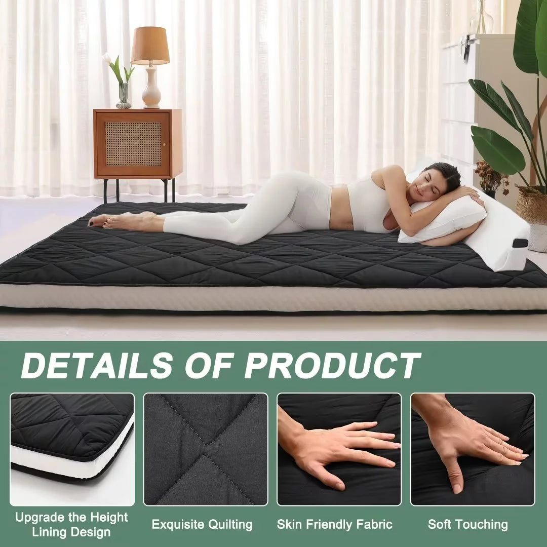 Japanese Floor Mattress 4 Thick Sherpa Fleece Folding Sleeping Pad 80*60 K469