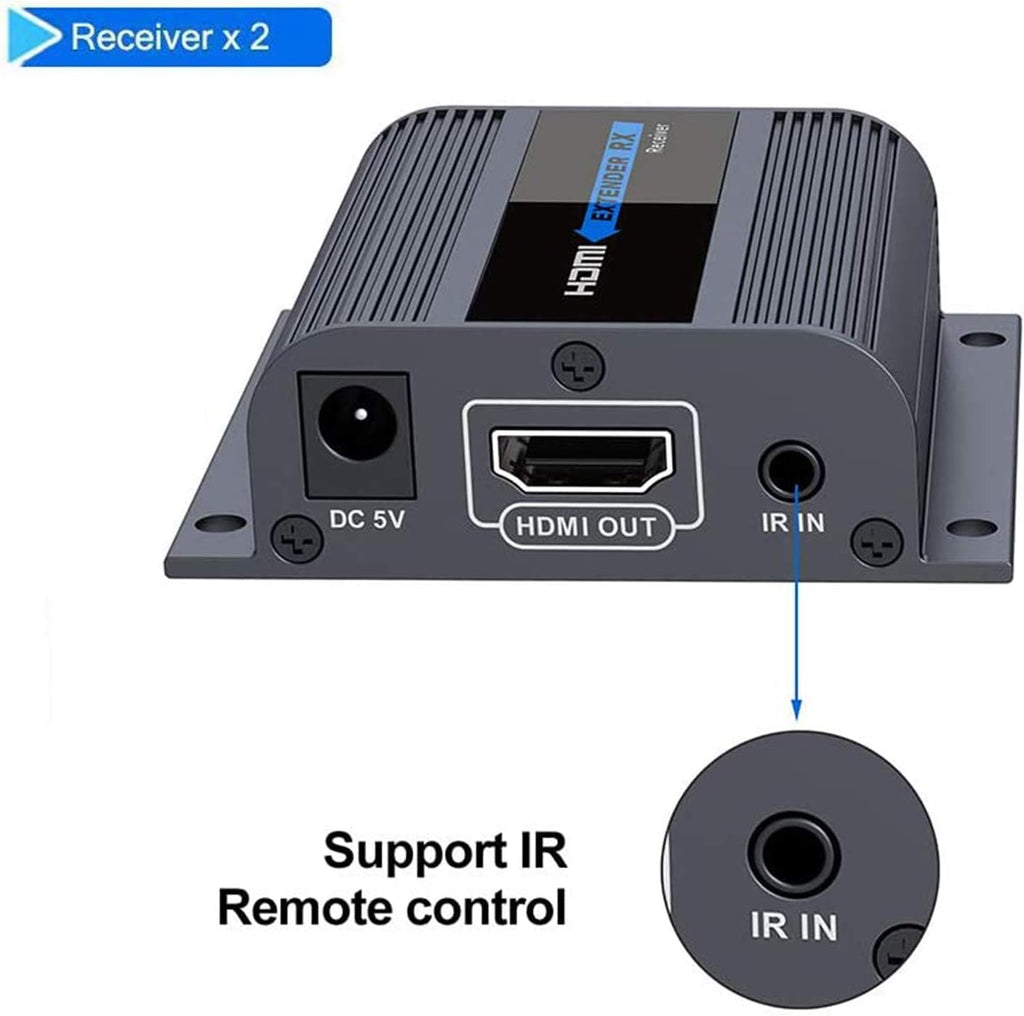 HDMI Extender 1080P 1x2 Splitter Over CAT6 Cable 40m with IR Remote Control S449797