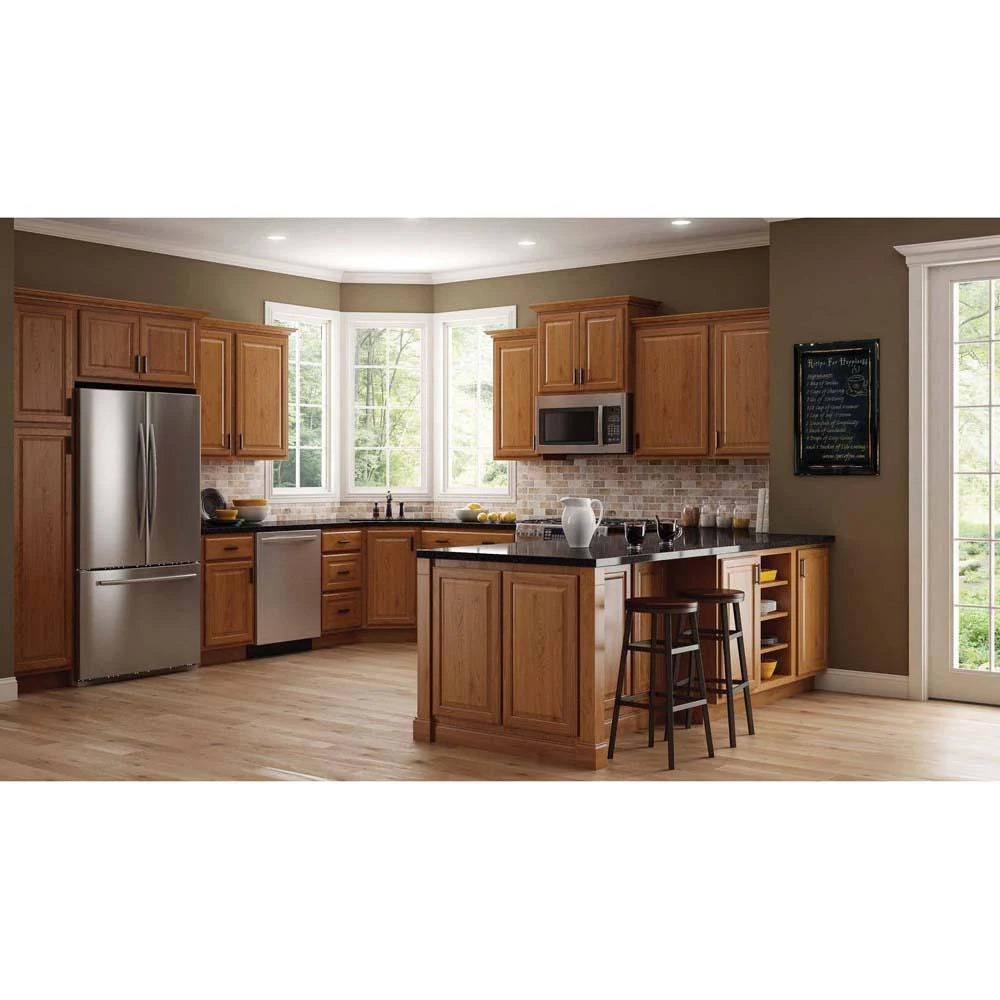 Medium Oak Diagonal Corner Wall Kitchen Cabinet A30955