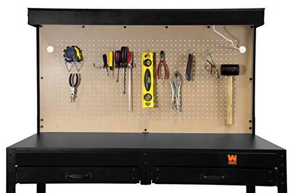 48 inch Steel Workbench with Power Outlets and Light H714