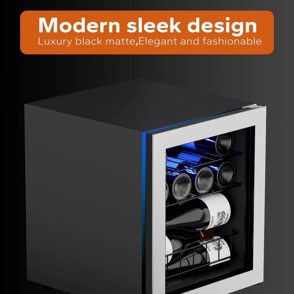 12 Bottle Mini Wine Fridge with Glass Door T6416