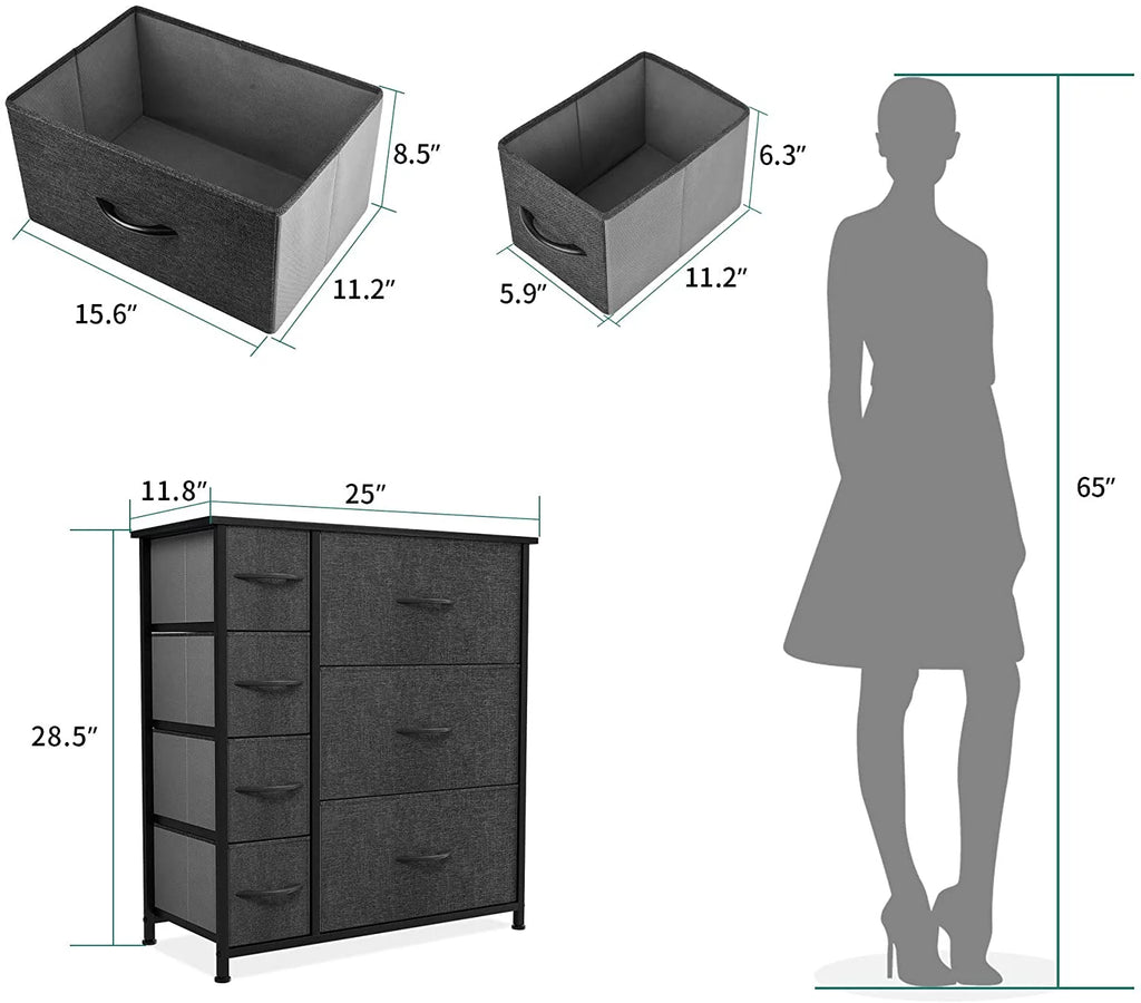 Grey 7 Drawer Storage Dresser U42246