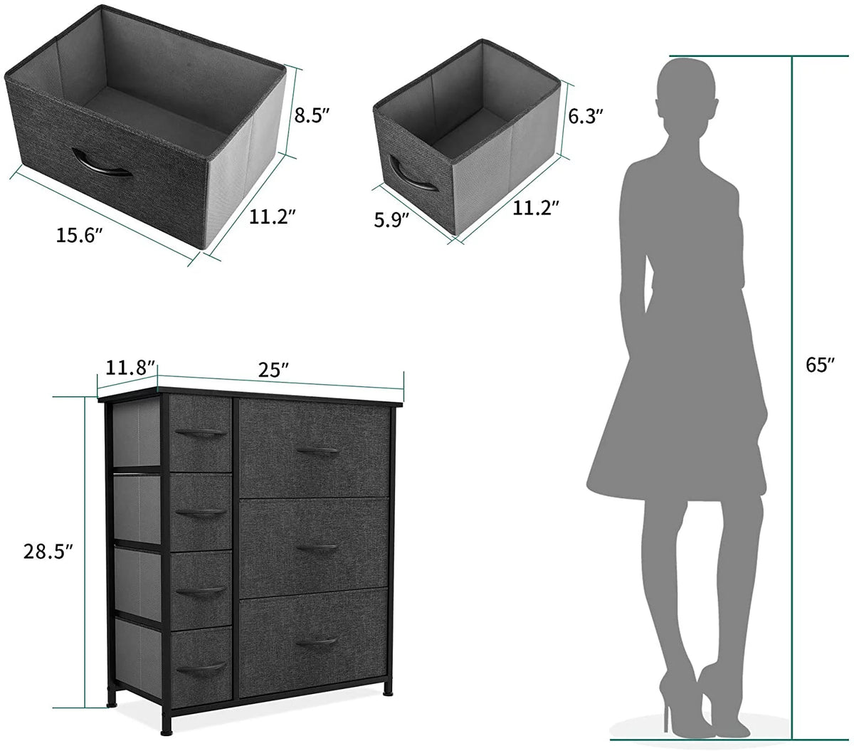Grey 7 Drawer Storage Dresser U42246