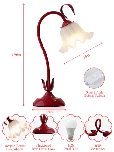 Green Flower Table Lamp with 3 Colors Modes C4375