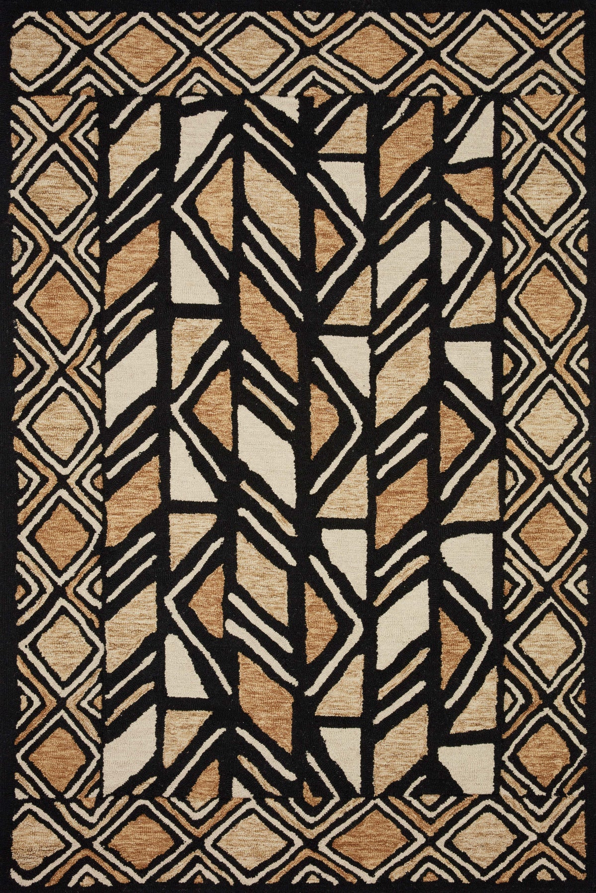 Black Beige 8'6 x 12' Rug O56789