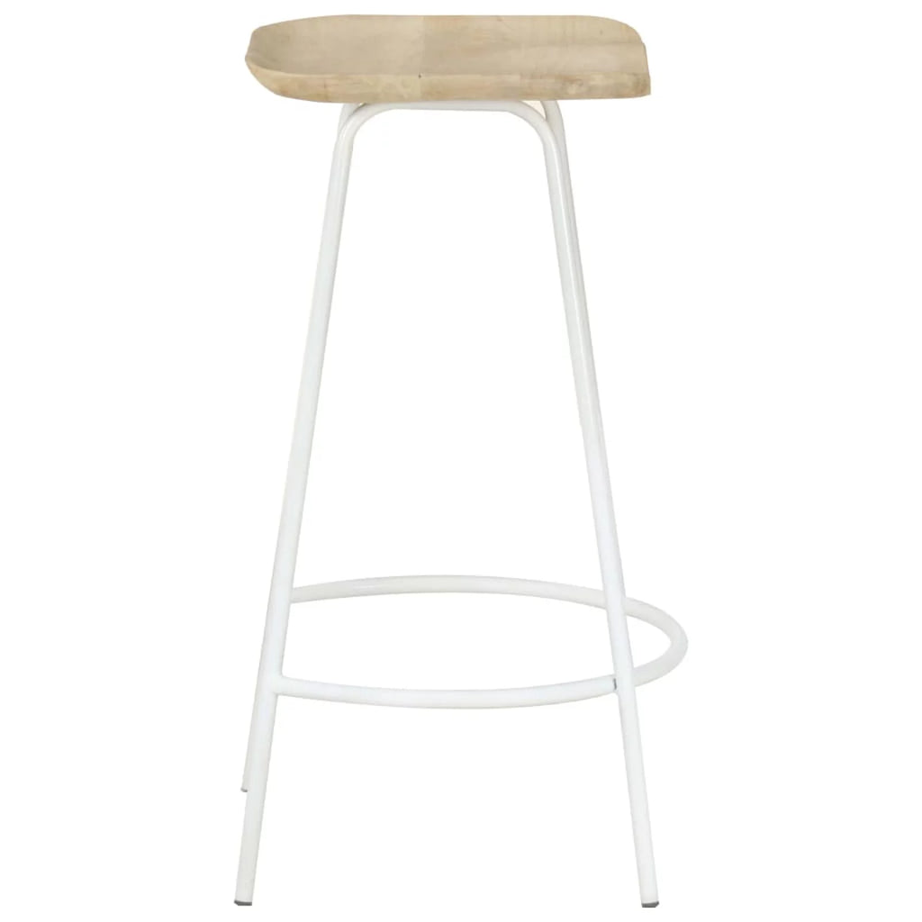4 Piece Mango Wood Bar Stools with Footrest H1420