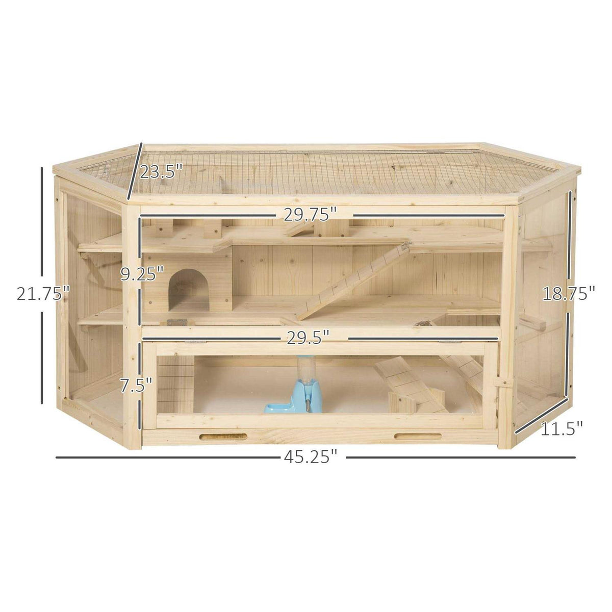 3 Tier Wooden Hamster Cage Small Animal House with Slide V799