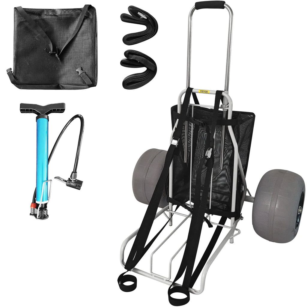 Folding Beach Cart with 12 TPU Balloon Wheels J732149