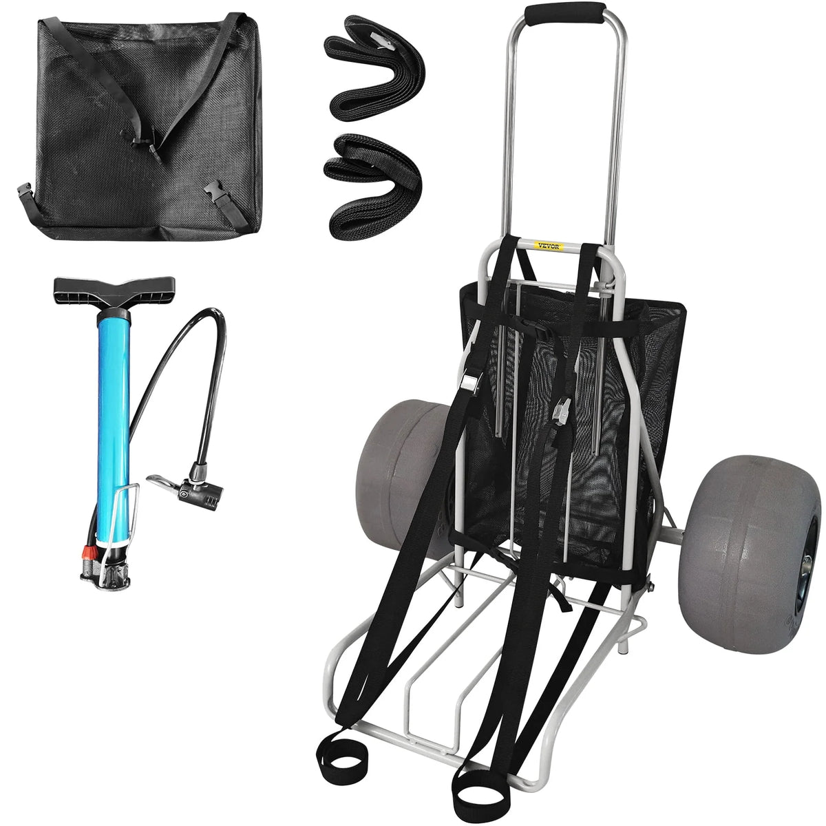 Folding Beach Cart with 12 TPU Balloon Wheels J732149