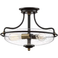 3 Light Semi-Flush Mount Palladian Bronze Finish with Clear Seedy Glass K7307
