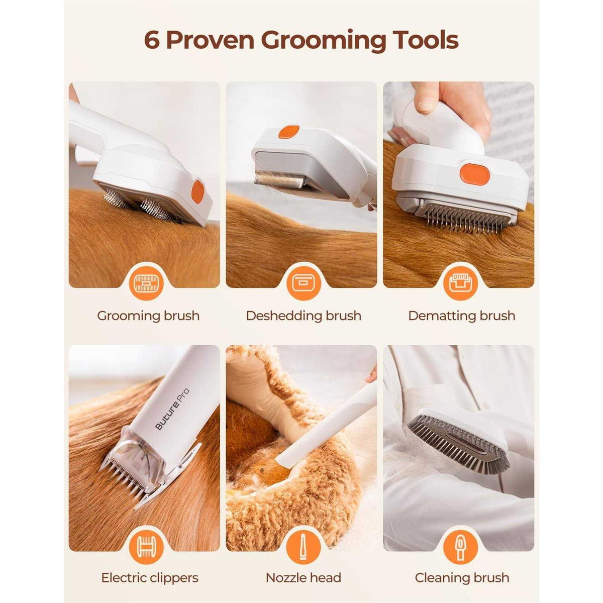 Pet Grooming Kit with 6 Grooming Tools X33032