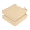 Waterproof Outdoor Chair Cushions Set of 2, Square 19 x 19 with Ties and Removable Covers W68138