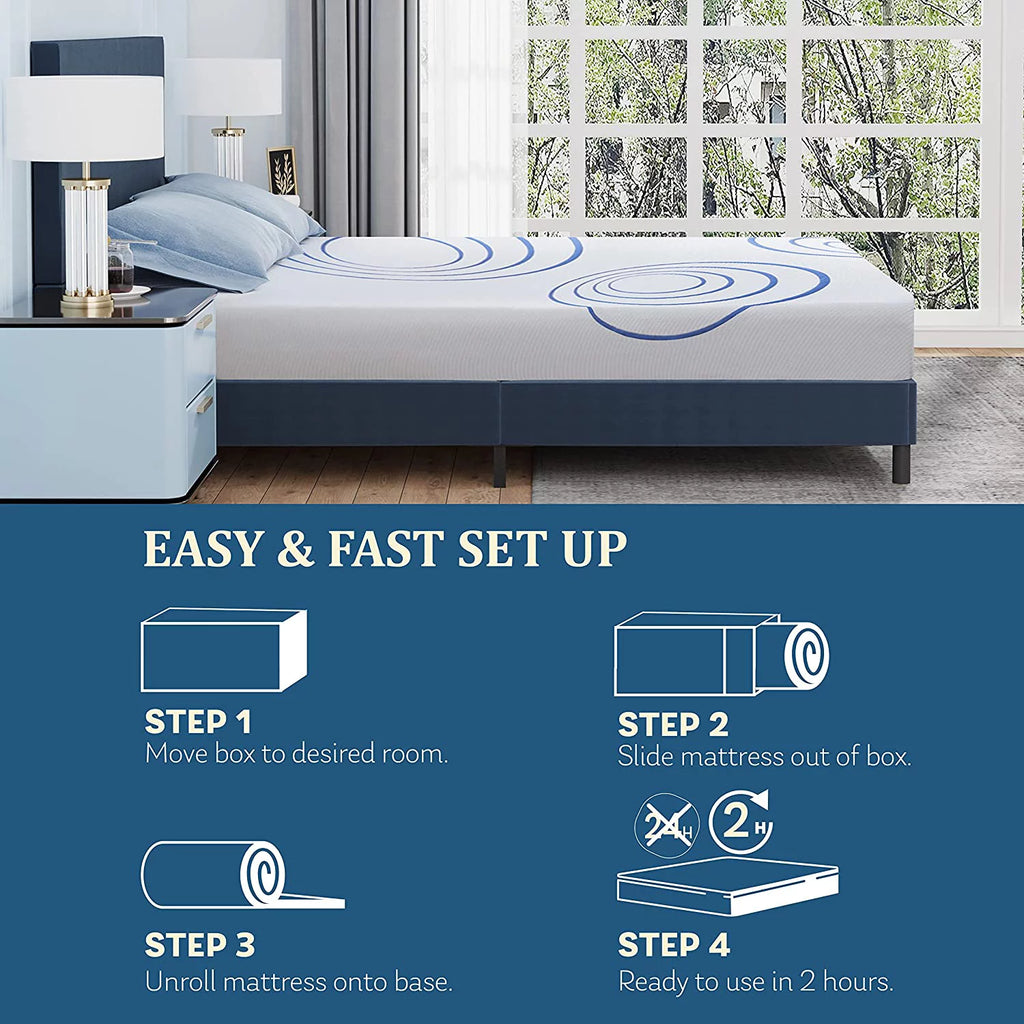 King 8 Inch Bamboo Charcoal Gel Memory Foam Mattress U713