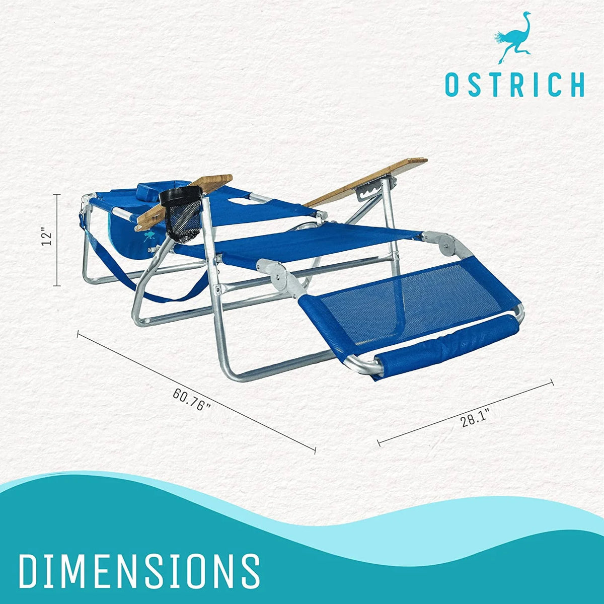 Lightweight Outdoor Beach Lounge Chair with Footrest C3774