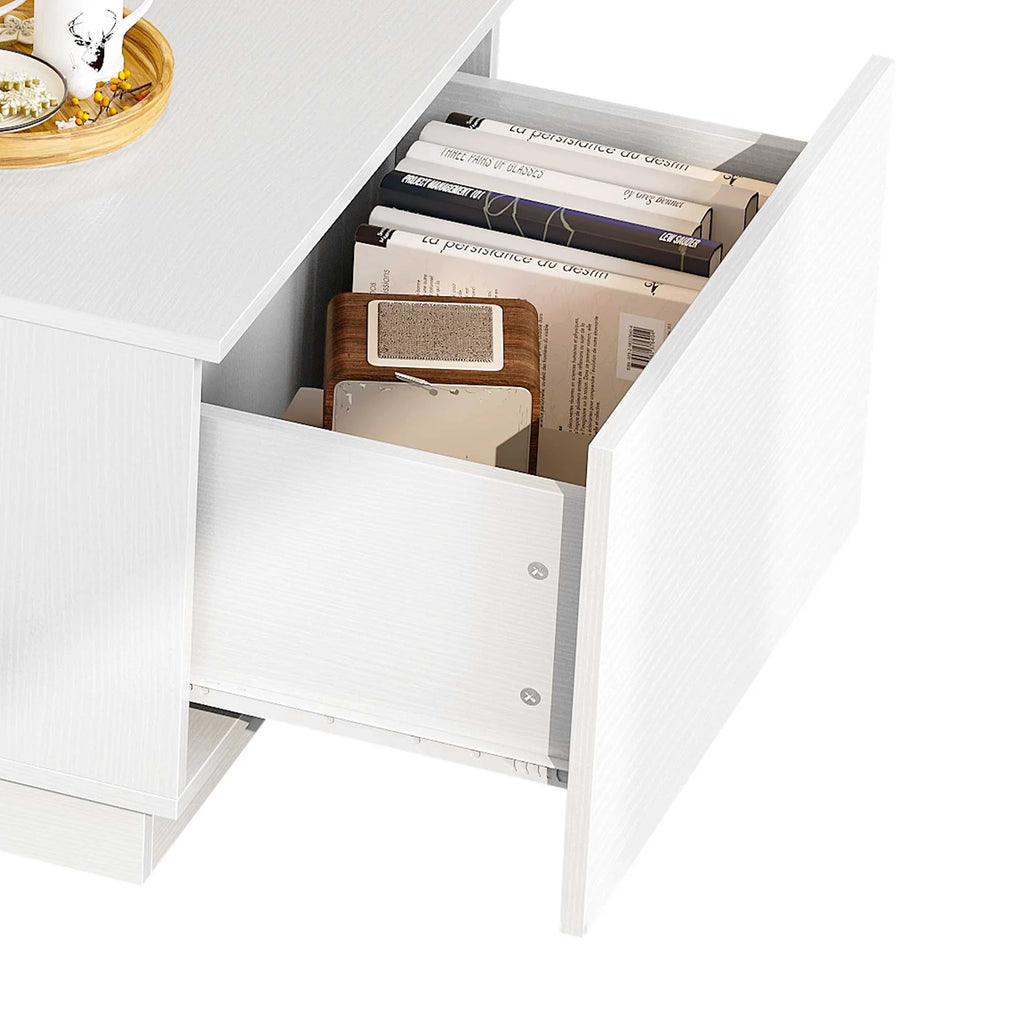 White Coffee Table with Storage P98501