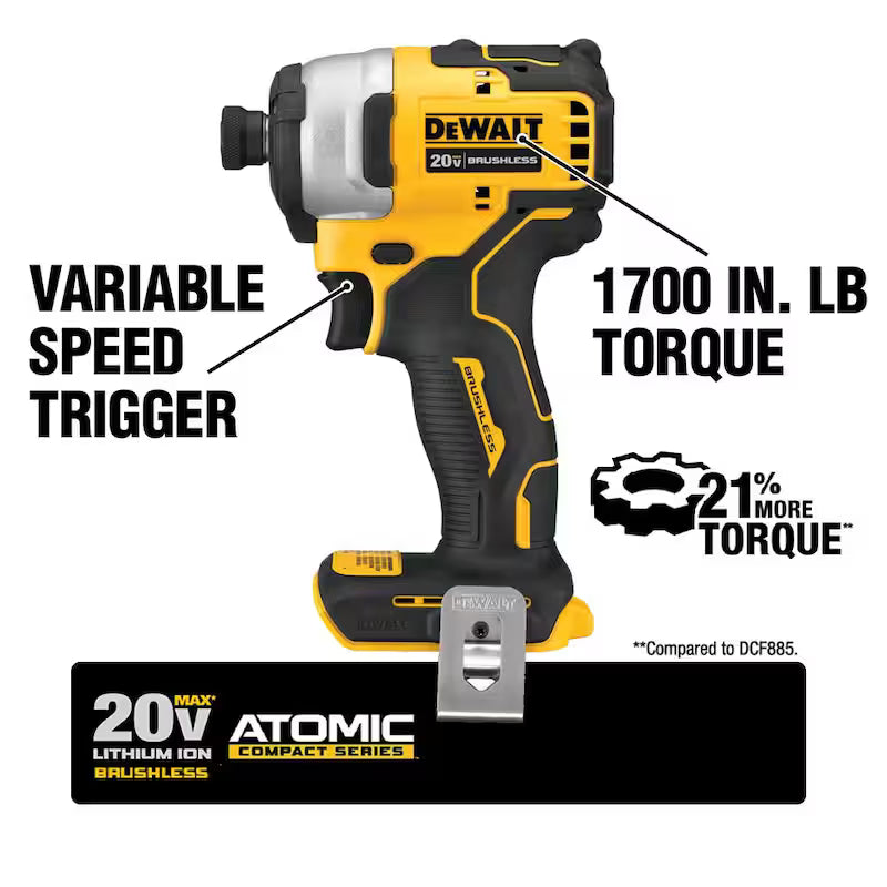 Cordless Brushless Compact Drill Impact 2 Tool Combo Kit I86864