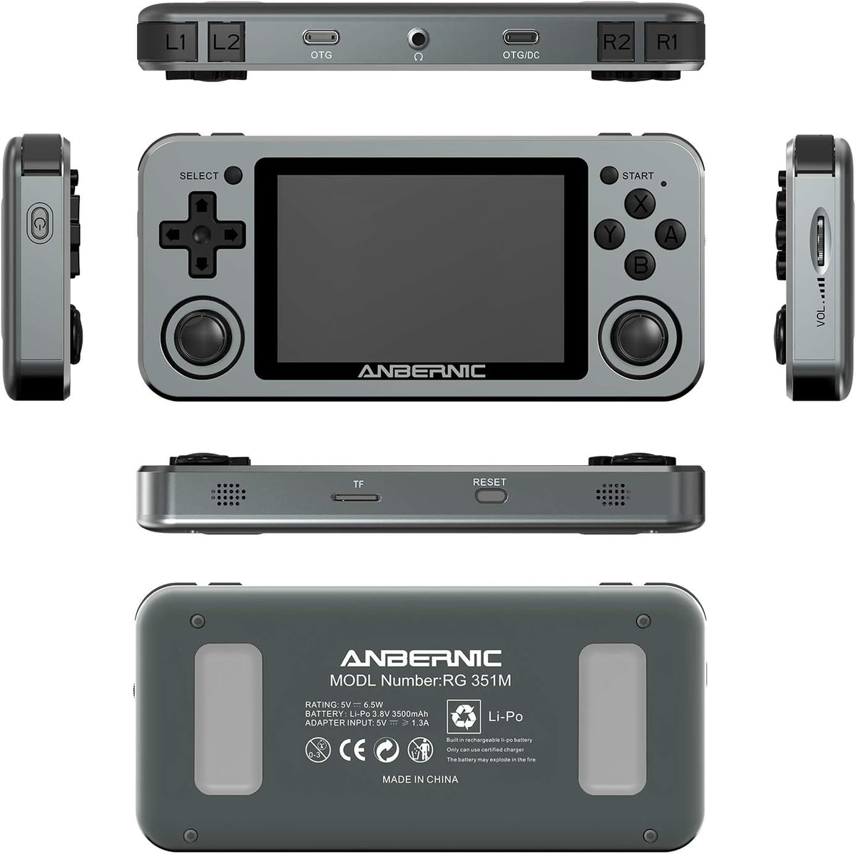 Handheld Game Console with 64G TF Card 3.5 inch IPS Screen C248986