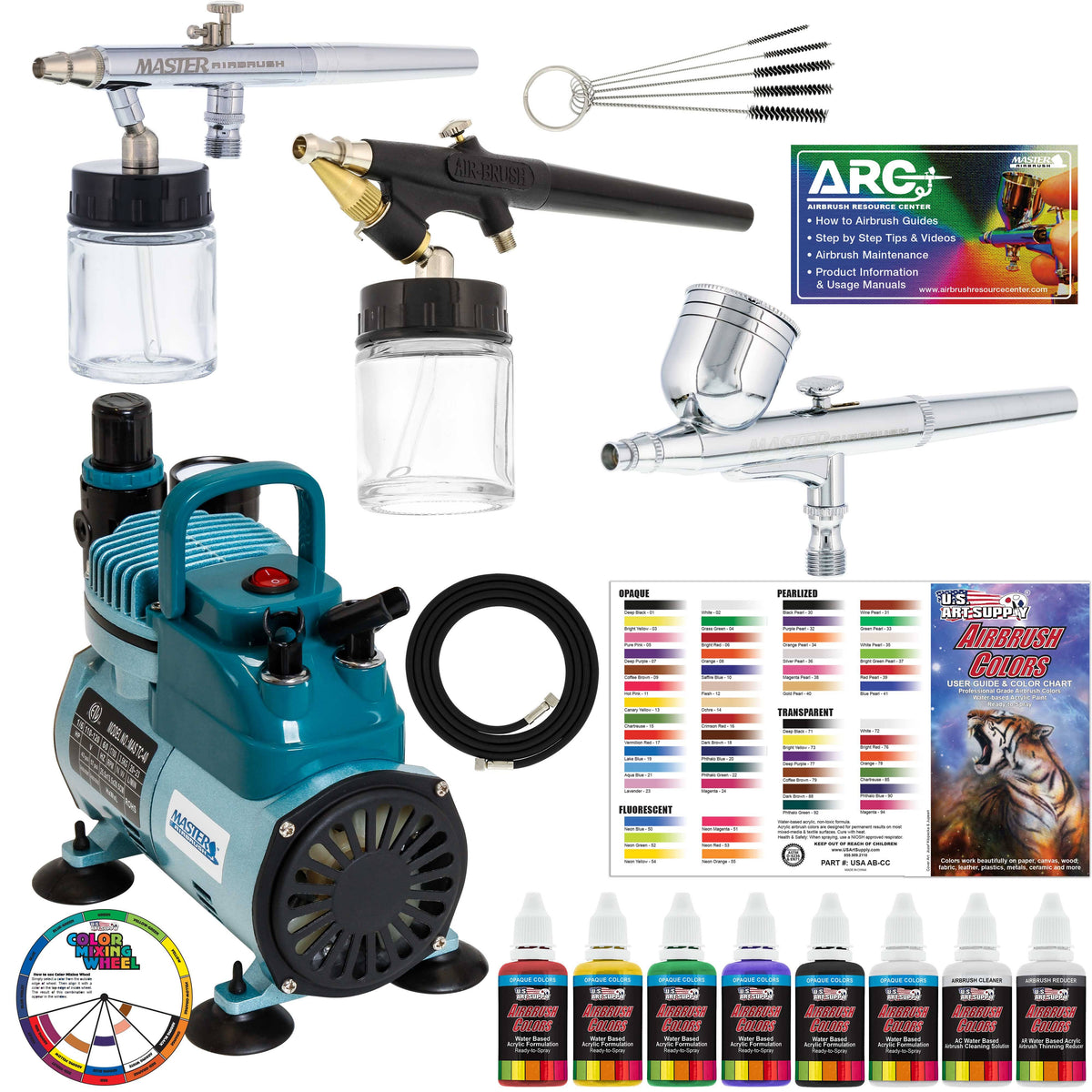 Multi-Purpose Airbrushing System with 3 Airbrushes Y379