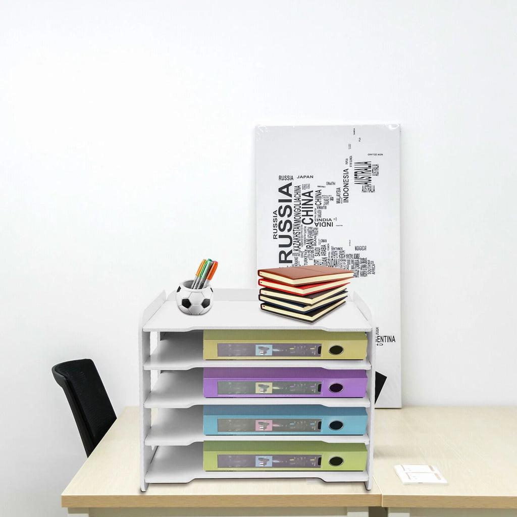 5 Tier Stackable Paper Letter Tray Organizer U9289