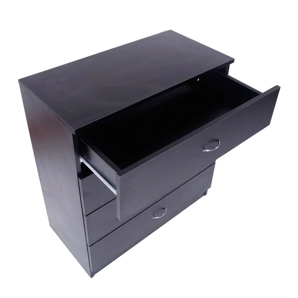 Black 4 Drawer Wood Nightstand X968812