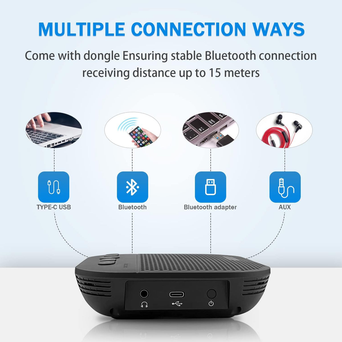Bluetooth Conference Speakerphone with 4 Mics I8894