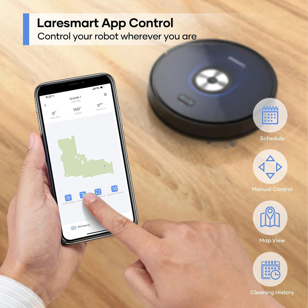 Robot Vacuum Cleaner, 2500Pa Suction, Mopping, App Control, Ultra-Slim Z8501