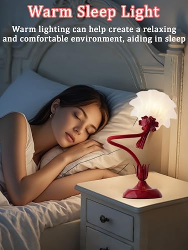 Green Flower Table Lamp with 3 Colors Modes C4375