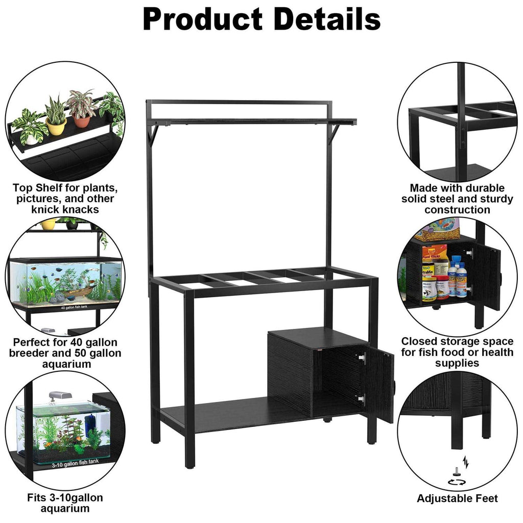 40-50 Gallon Fish Tank Stand with Plant Shelf T9797