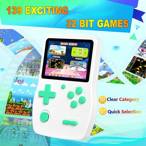 Blue Handheld Games with 3.0" IPS Screen and Rechargeable Battery B856