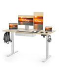 Electric Standing Desk with Drawer, 48 x 24 Adjustable Standing Desk with Storage I153