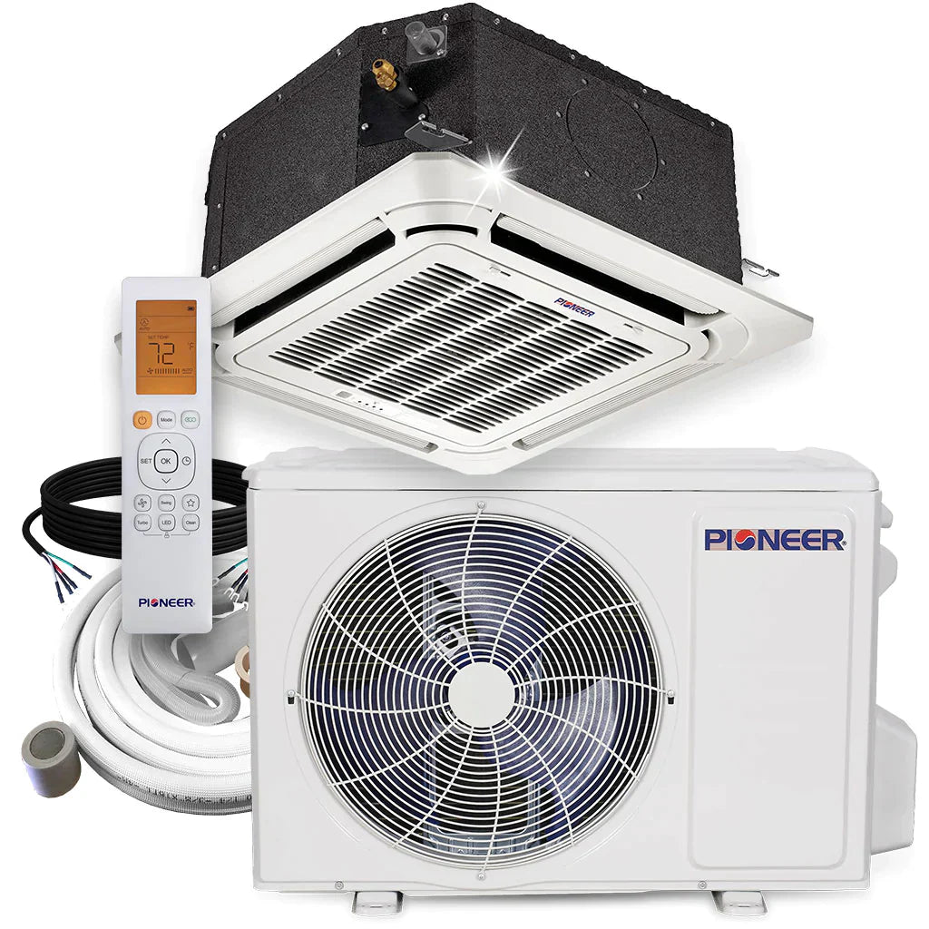 9,000 BTU 20 SEER 115V 8-Way Compact Cassette Mini-Split Air Conditioner Heat Pump C933